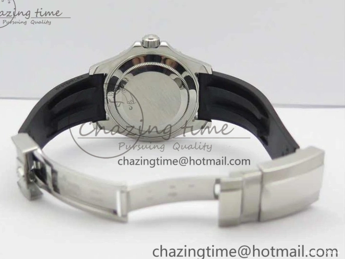 0416 Yacht-Master 116655 ARF SS Custom Made Black Ceramic Bezel on Oysterflex Rubber Strap A HighPerformance 3064